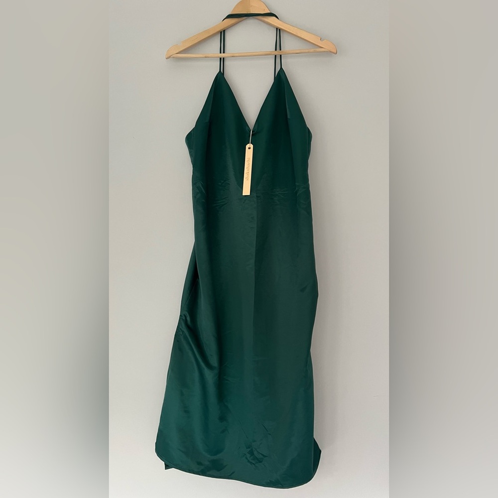 Shakuhachi Deep Green Backless Dress